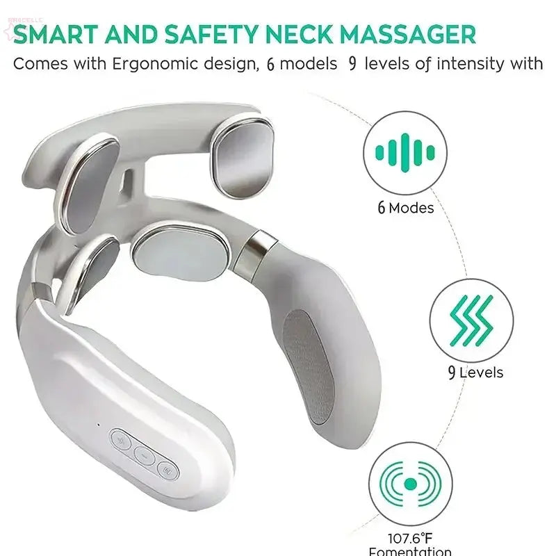 Electric Neck Massage Machine 4 Head And Neck Protection Brocelles