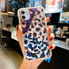 Electroplating love leopard print small waist protective cover phone case - Brocelles