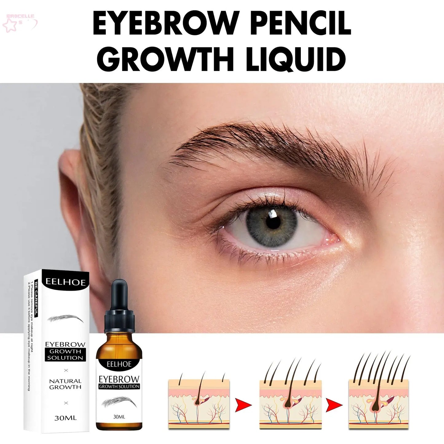 Eyebrow Liquid Eyebrow Black Thick Natural Brocelles