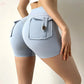 Gym Sexy High Waist Workout Push Up Booty Scrunch Biker Shorts Pants Fitness Cycling Tights - Brocelles