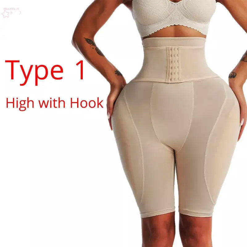 High Waist Trainer Body Shaper Padded Panty Buttock Booty Hip Enhancer Butt Shapers Seamless Lift Up Butt Lifter Control Panties - Brocelles