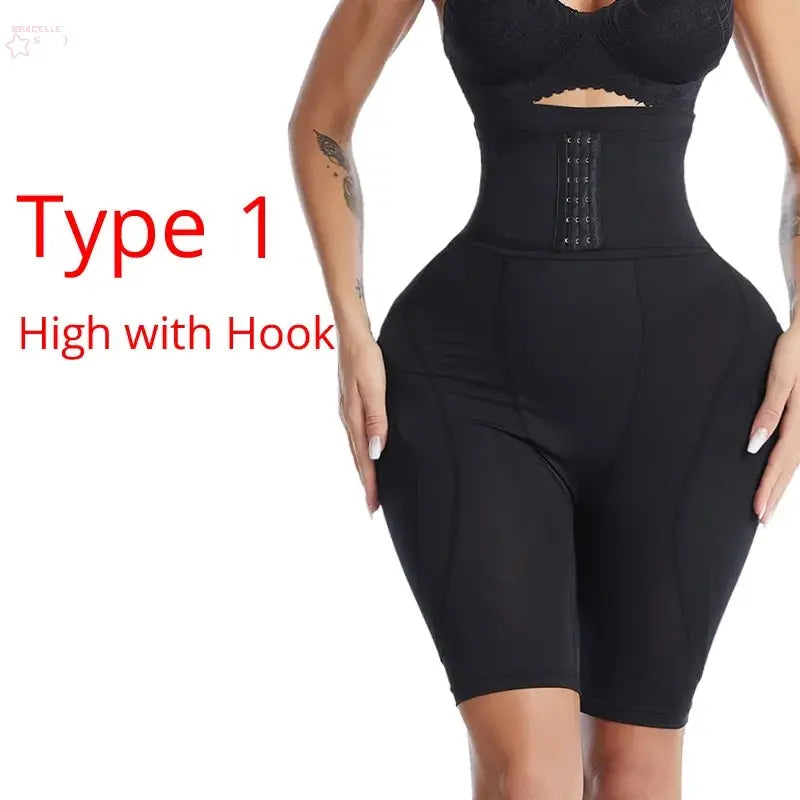 High Waist Trainer Body Shaper Padded Panty Buttock Booty Hip Enhancer Butt Shapers Seamless Lift Up Butt Lifter Control Panties - Brocelles