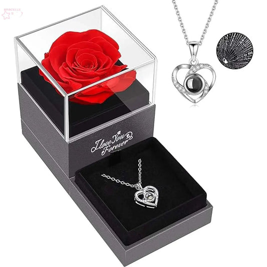 Hollow Zircon Love Necklace Gift Set Brocelles.