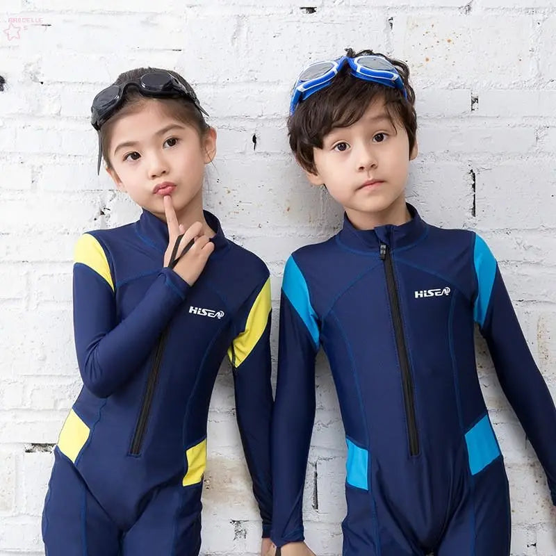 Kid Children Lycra Wetsuit Rashguard Surf Clothing Sunscreen Swimsuit Warm Brocelles