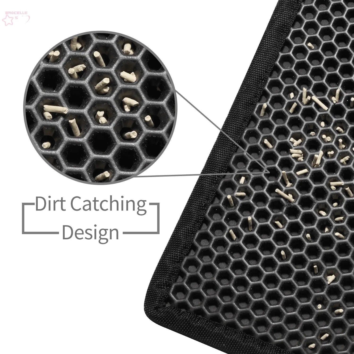 Kitty Cat Litter Mat Trapping Honeycomb Double Layer Design Waterproof Double Layer EVA Cat Litter Pad Waterproof Non-slip Sand Basin Filter Kitten Dog Washable Mattress - Brocelles