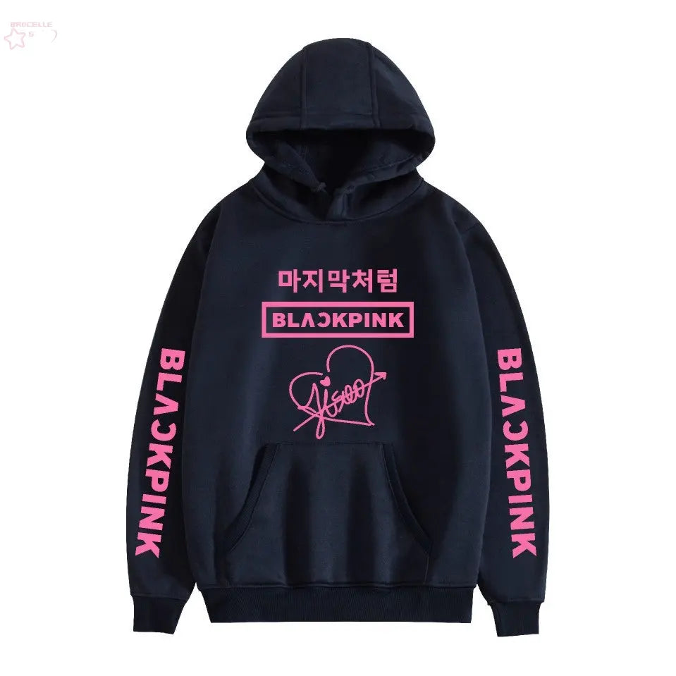 Korean popular girl group peripheral printed hoodies trendy couple hoodies eprolo