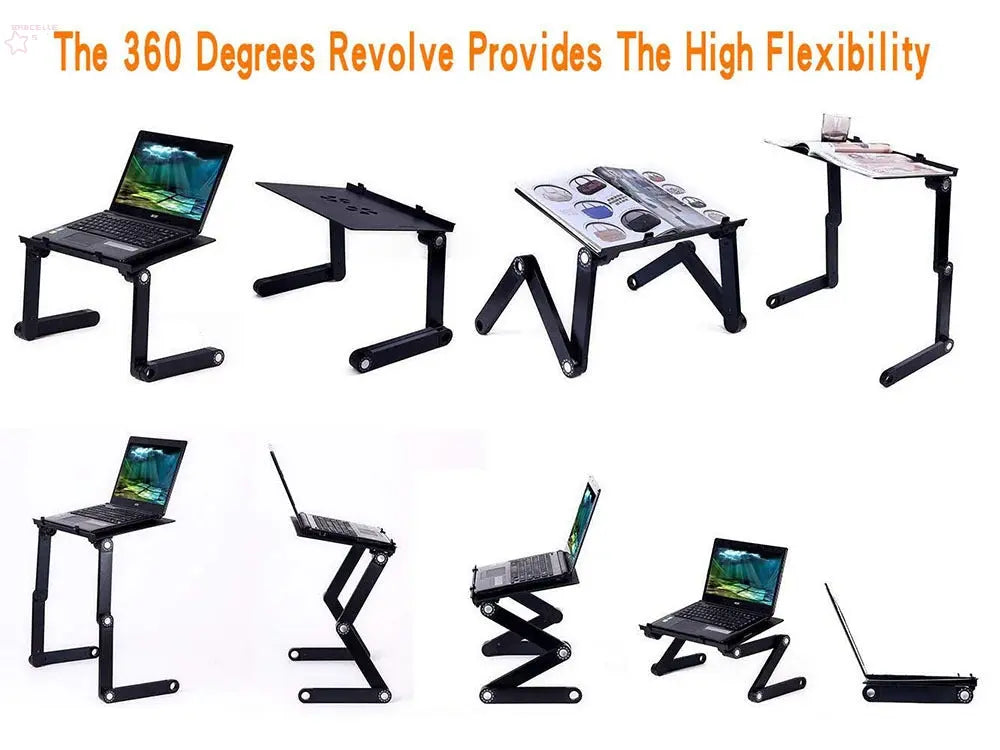 Laptop-Table-Stand Desk Mouse-Pad Notebook Folding Ergonomic-Design Adjustable with - Brocelles