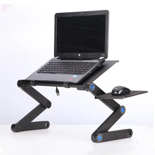 Laptop Table Stand With Adjustable Folding Ergonomic Design Stand Notebook Desk For Ultrabook Netbook Or Tablet With Mouse Pad - Brocelles