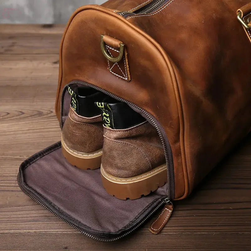 Leather Travel Bag Layer Cowhide - Brocelles