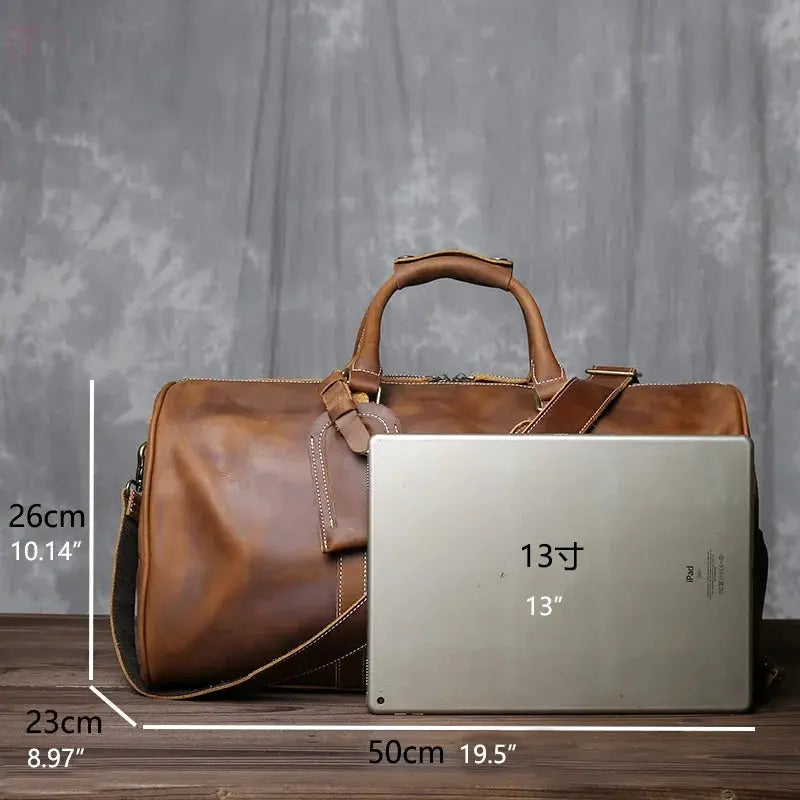 Leather Travel Bag Layer Cowhide - Brocelles