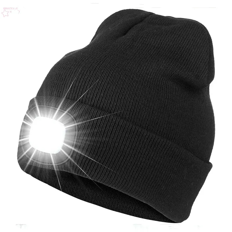 Led Light Knitted Hat Warm Elastic Brocelles