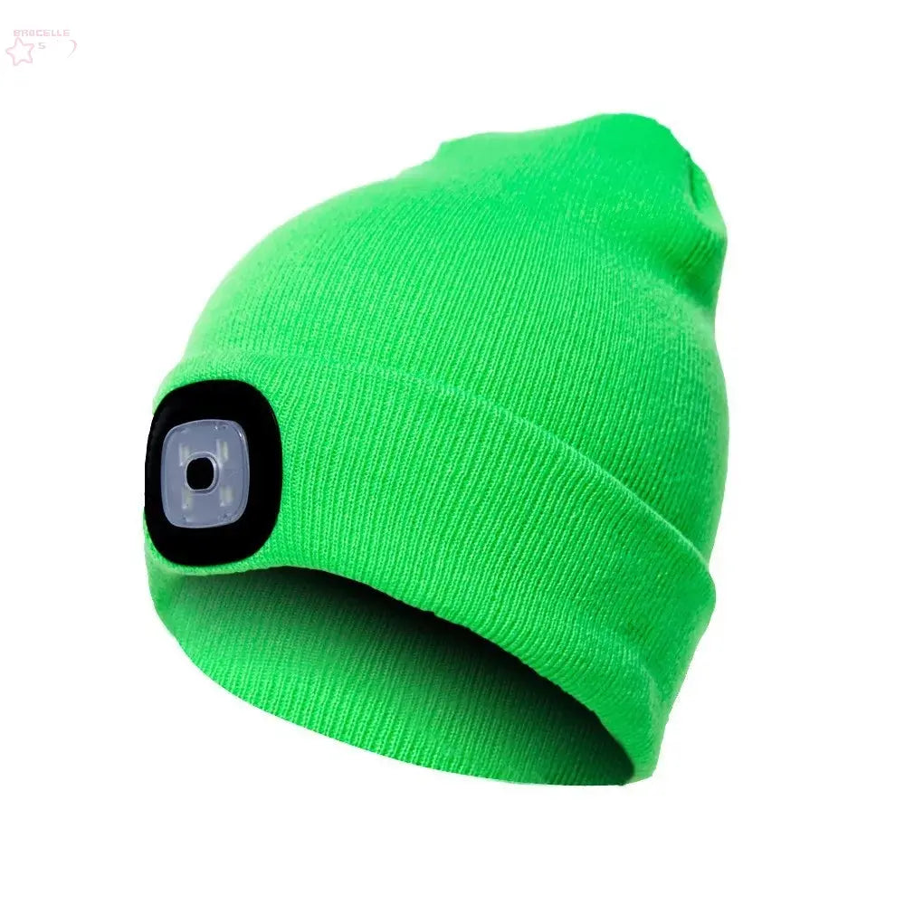 Led Light Knitted Hat Warm Elastic Brocelles