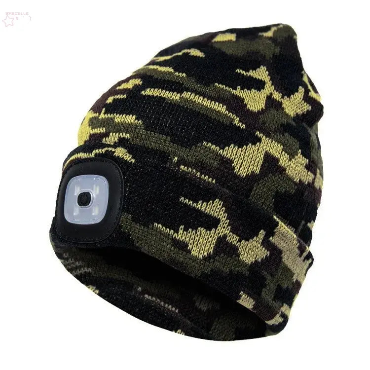 Led Light Knitted Hat Warm Elastic Brocelles