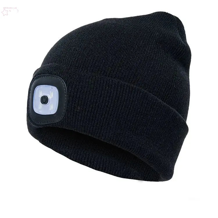 Led Light Knitted Hat Warm Elastic Brocelles