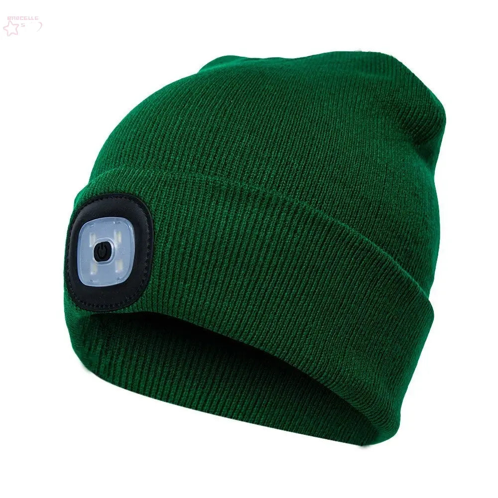 Led Light Knitted Hat Warm Elastic Brocelles