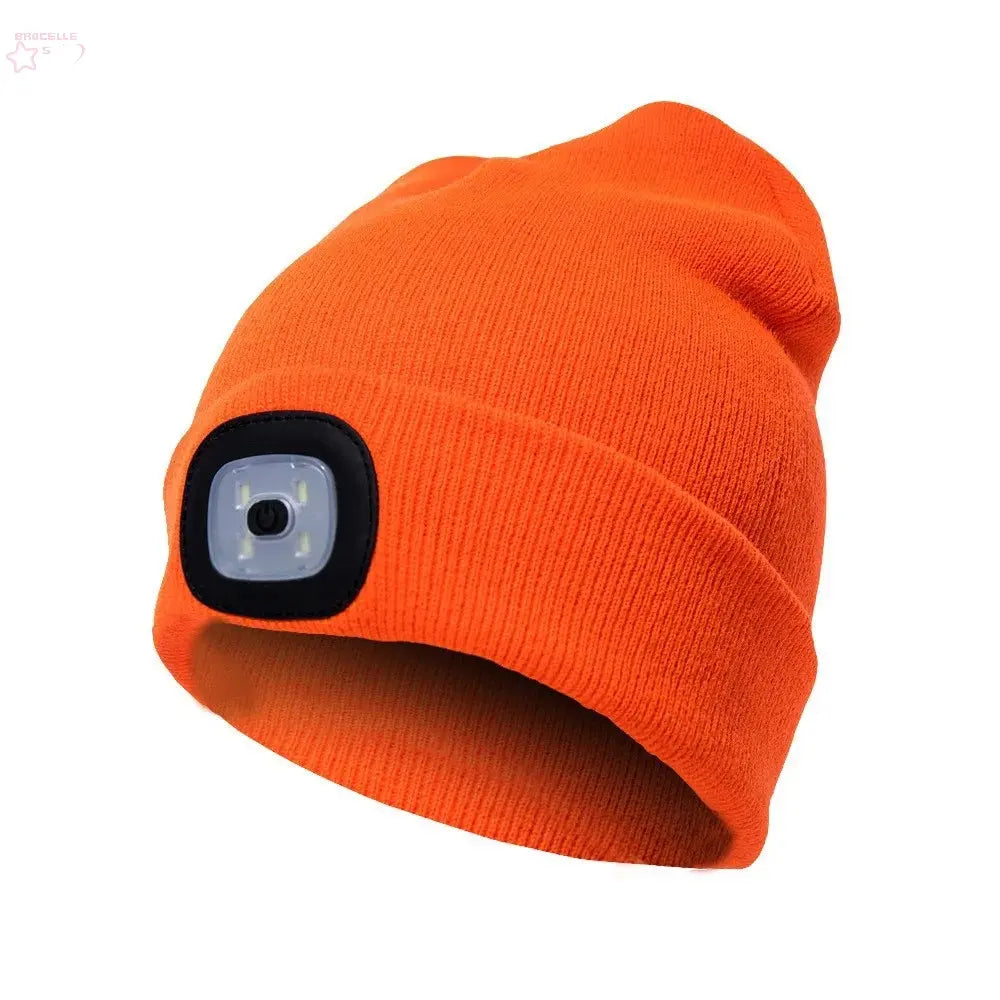 Led Light Knitted Hat Warm Elastic Brocelles