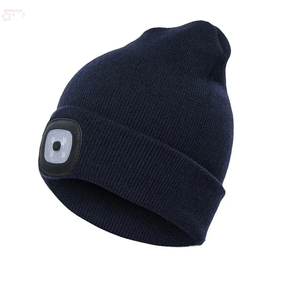 Led Light Knitted Hat Warm Elastic Brocelles