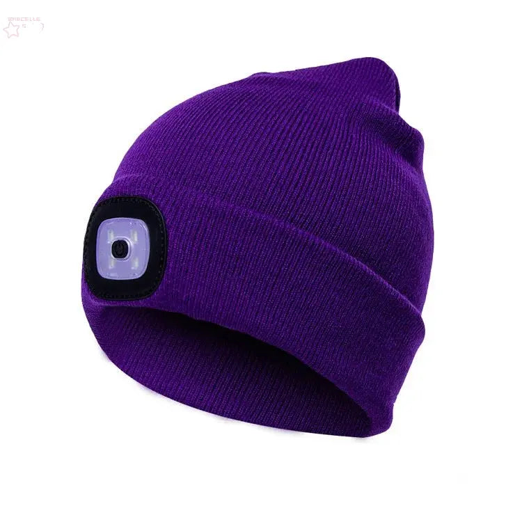 Led Light Knitted Hat Warm Elastic Brocelles