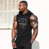 MACHINE FITNESS Mens Gym Hooded Tank Top Cotton Bodybuilding Clothing Summer Muscle Fit Sleeveless Hoodies Shirt Sports Singlets Brocelles