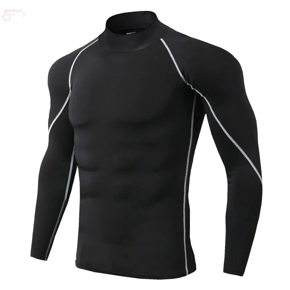 Men Sport T-shirt Quick Dry Bodybuilding Running Shirt Long Sleeve Compression Top Gym T Shirt Men Fitness Tight Rashgard - Brocelles