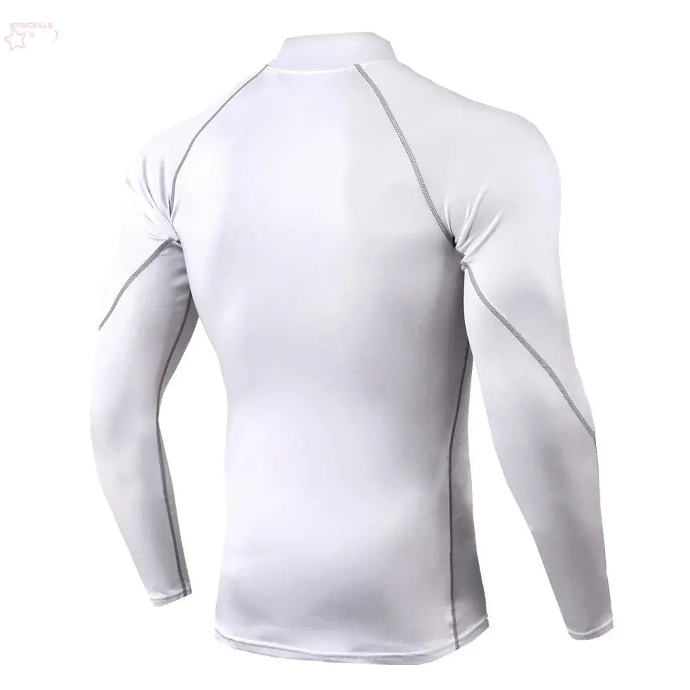 Men Sport T-shirt Quick Dry Bodybuilding Running Shirt Long Sleeve Compression Top Gym T Shirt Men Fitness Tight Rashgard - Brocelles