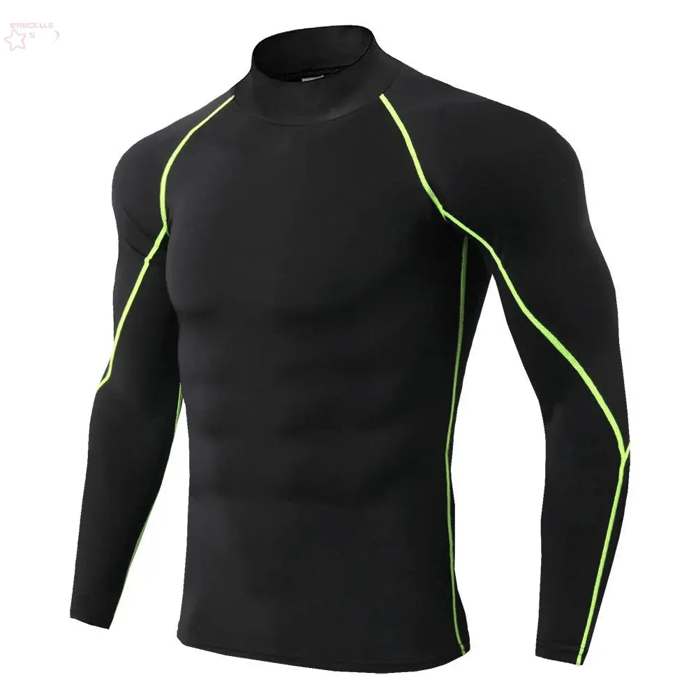 Men Sport T-shirt Quick Dry Bodybuilding Running Shirt Long Sleeve Compression Top Gym T Shirt Men Fitness Tight Rashgard - Brocelles