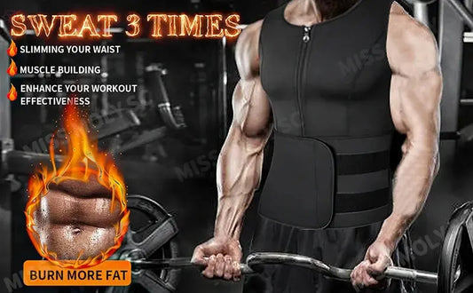 Men Waist Trainer Sauna Vest Fitness Corset Abdomen Slimming Body Shaper Belly Reducing Shapewear Burn Fat Shirt Trimmer Belt - Brocelles