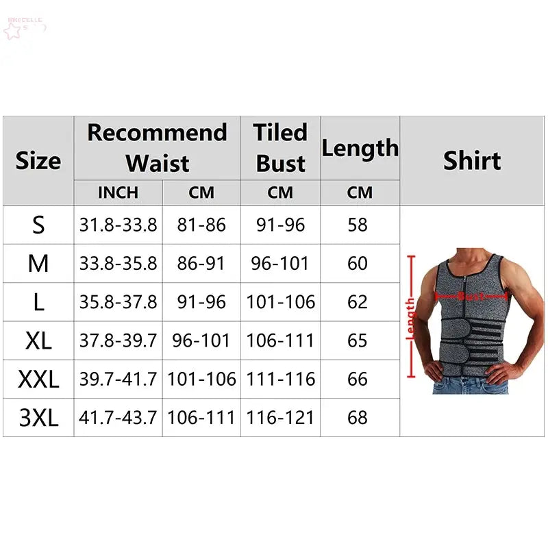 Men's Body Shaper Waist Trainer Sauna Vest Double Belt Sweat Shirt Corset Top Abdomen Slimming Shapewear Fat Burn Fitness Suits - Brocelles