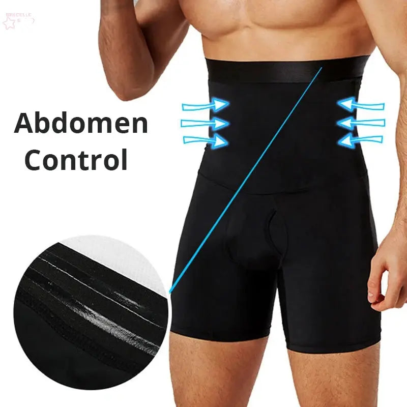  Men's Tummy Control Shorts – High Waist Body Shaper Compression Slimming Underwear for Belly Control and Sculpting, Comfortable and Breathable.