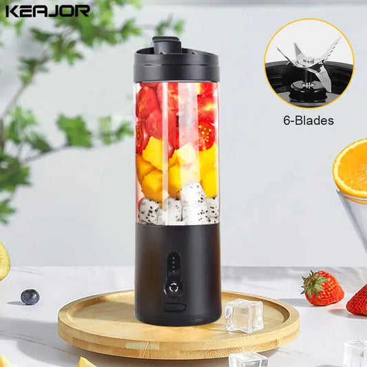 Mini Portable Blender Electric Fruit Juicer Smoothie Orange Fresh Juice Blender Multifunction Rechargeable Portable Bottle Mixer Fantasio