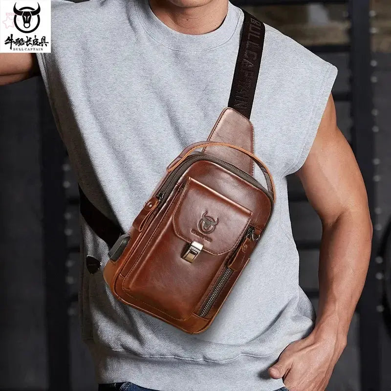 New 100% Cowhide Men's Shoulder Bag Fashion - Brocelles