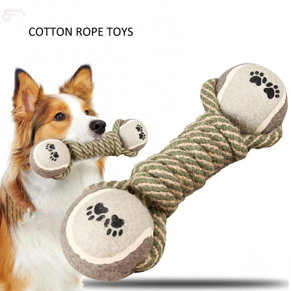 Pet Dog Toys For Large Small Dogs Toy Interactive Cotton Rope Mini Dog Toys Ball For Dogs Accessories Toothbrush Chew Premium Cotton-Poly Tug Toy For Dogs Interactive Rope Dog Toy For Medium Dogs - Brocelles