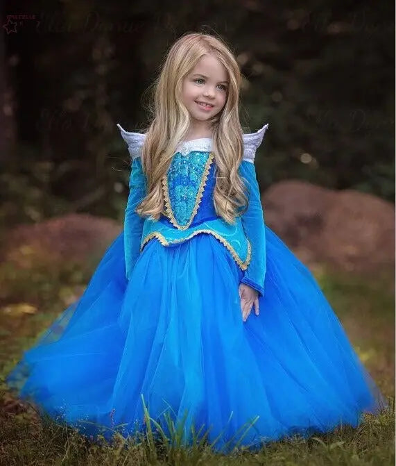 Princess Dress – Frozen & Snowy Romance Girl Dress Brocelles