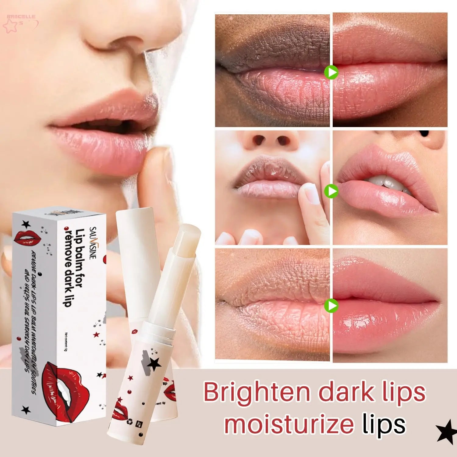 SAUVASINE Lip Care Moisturizing Soothing Repair Colourless Lipstick Brocelles