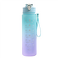 Sports Water Bottle with Time Marker & Leakproof Flip Cover