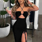 Sleeveless Sexy Female Midi Backless Dresses Slim Night Club Party Women's Dress Bodycon Vestidos Elegantes Para Mujer - Brocelles