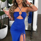 Sleeveless Sexy Female Midi Backless Dresses Slim Night Club Party Women's Dress Bodycon Vestidos Elegantes Para Mujer - Brocelles