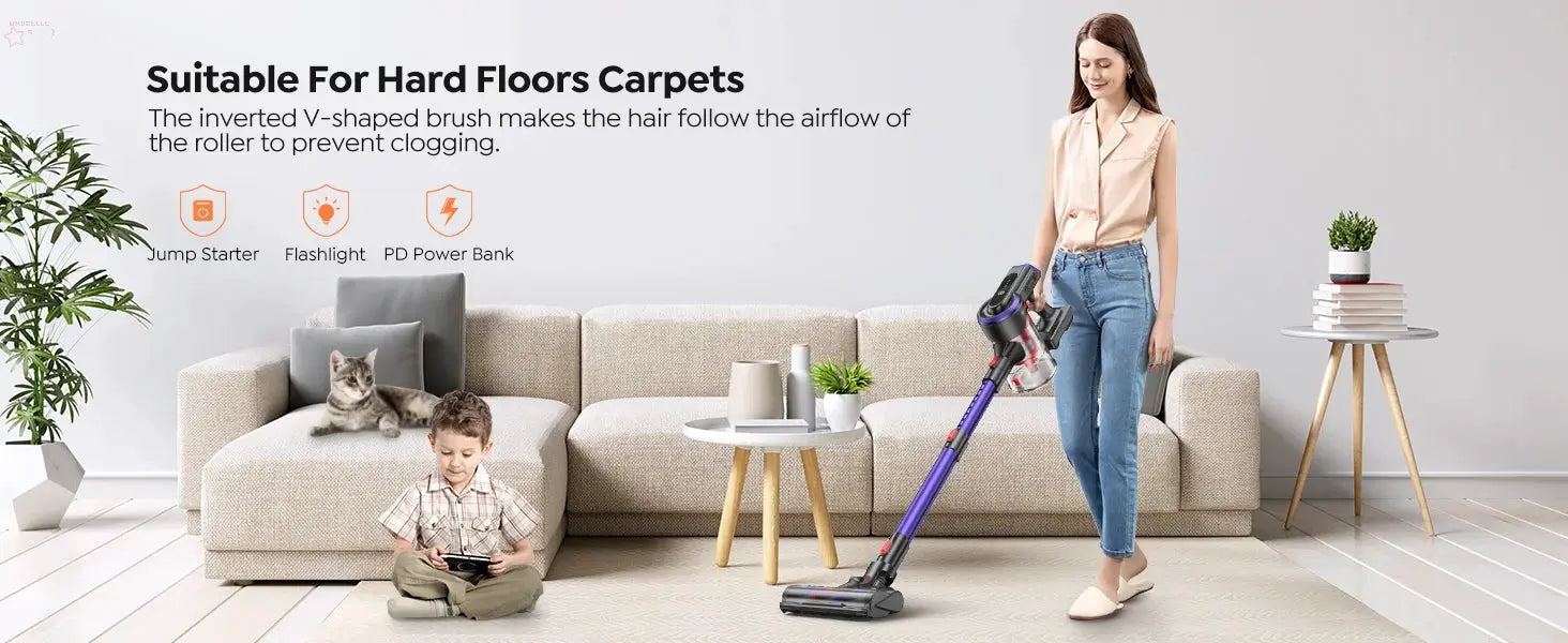 Smart Cleaning with Buture JR400: 38000Pa Cordless Handheld Vacuum with Touch Display & 55 Minutes Runtime!".