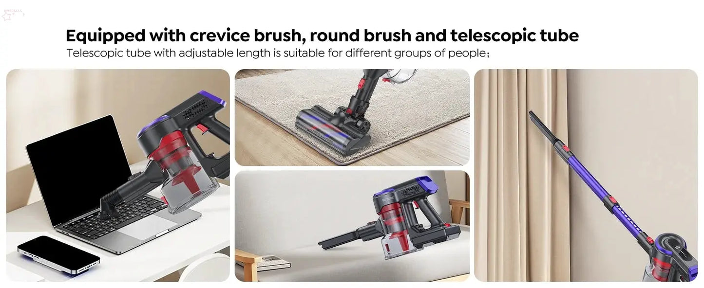 Smart Cleaning with Buture JR400: 38000Pa Cordless Handheld Vacuum with Touch Display & 55 Minutes Runtime!".