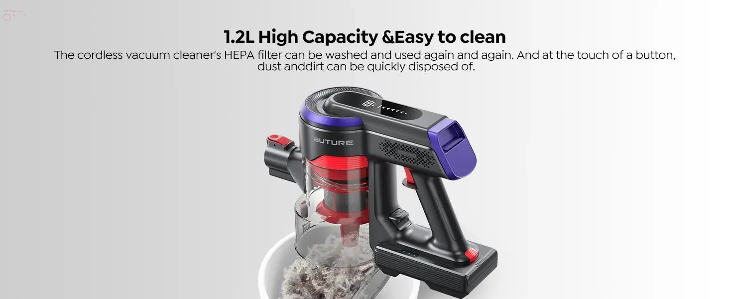 Smart Cleaning with Buture JR400: 38000Pa Cordless Handheld Vacuum with Touch Display & 55 Minutes Runtime!".