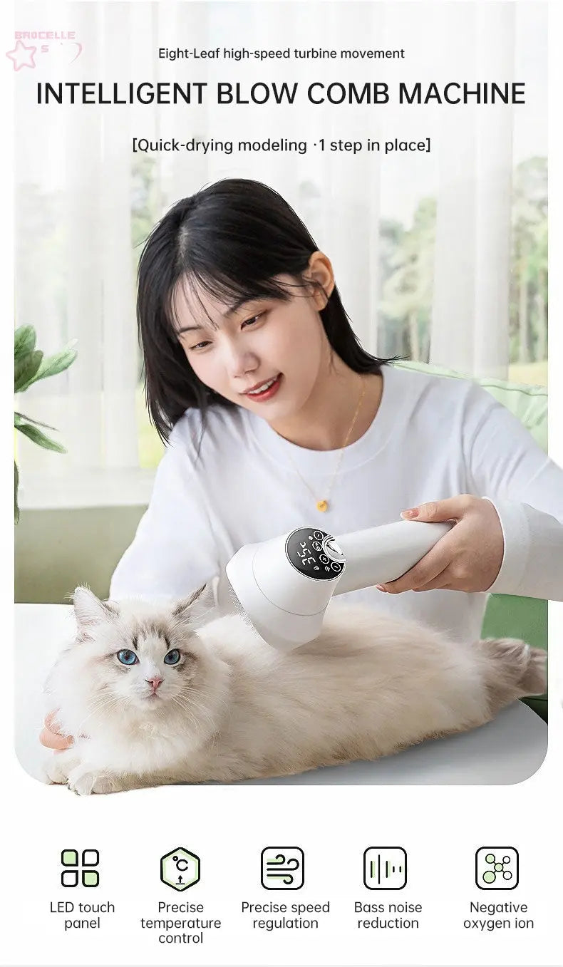 Smart Pet Hair Dryer and Grooming Comb eprolo