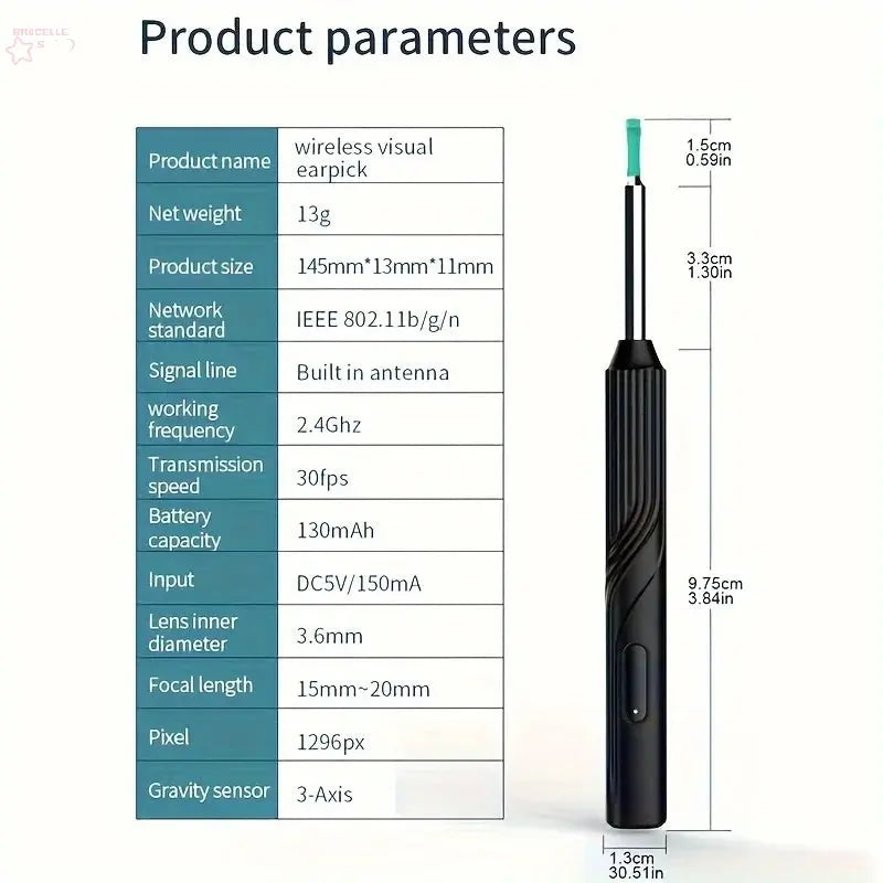 Smart Visual Ear Cleaner - Endoskop Wachsentfernungswerkzeug Ohrpick Mini-Kamera Gesundheitspflege-Set Brocelles