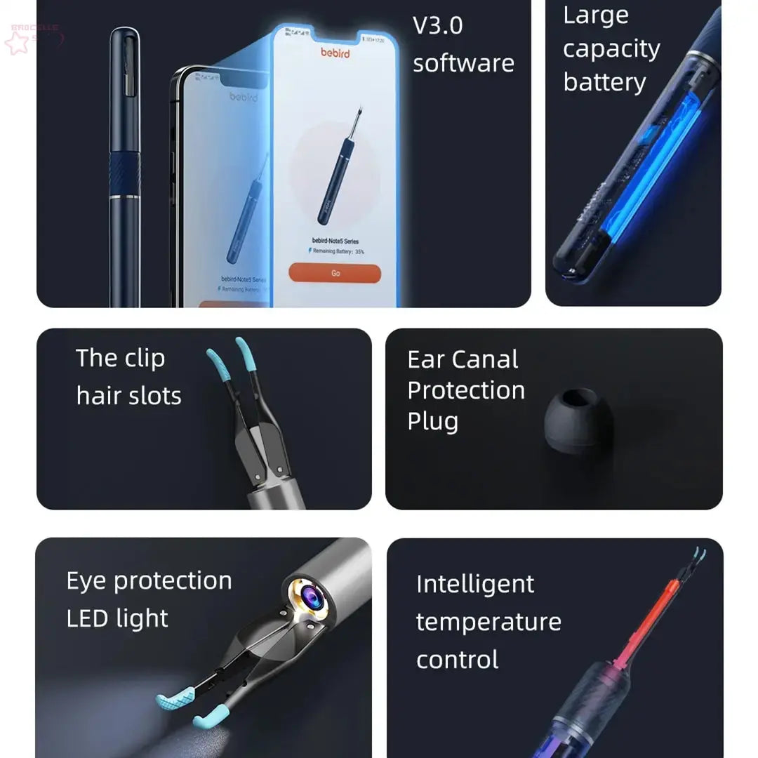 Smart Visual Ear Pick Stick Bebird Note 5 Pro Ohrclip Löffel Wachs Reiniger Pinzette Stab Kamera Brocelles