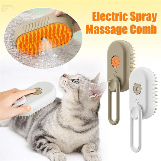 Cat Steam Brush Steamy Dog Brush 3 In 1 Electric Spray Cat Hair Brushes For Massage Pet Grooming Comb Hair Removal Combs Pet Products - Brocelles