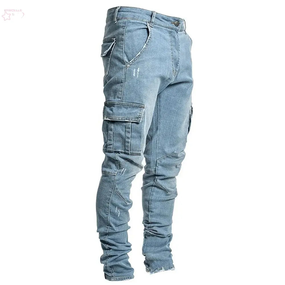 Street Elastic Jeans Men.