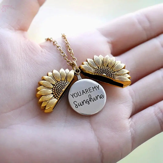 Sunflower Necklace – "You Are My Sunshine" Locket Brocelles.