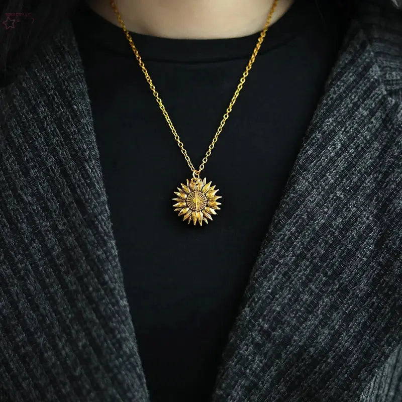 Sunflower Necklace – "You Are My Sunshine" Locket Brocelles.