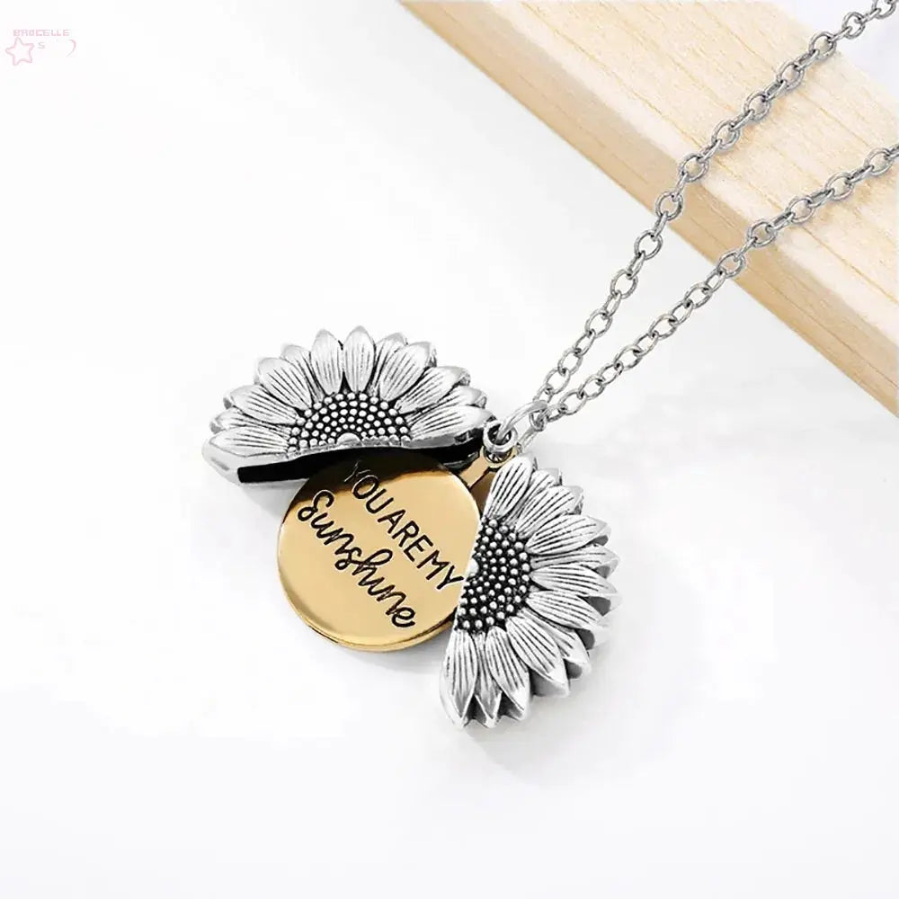 Sunflower Necklace – "You Are My Sunshine" Locket Brocelles.