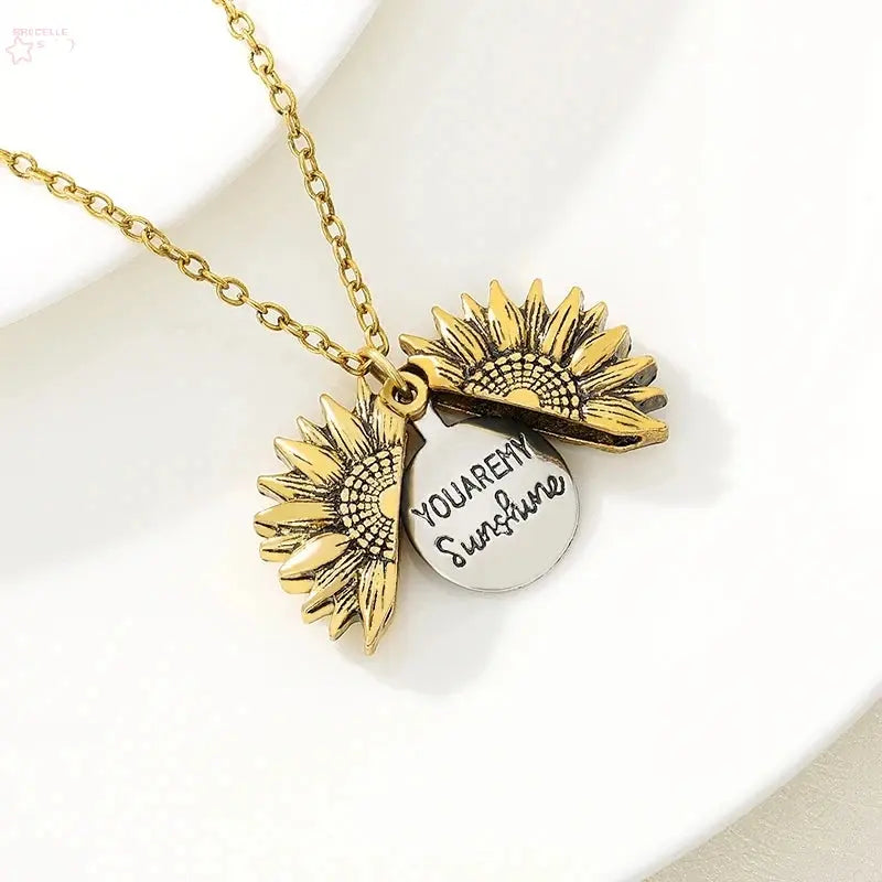 Sunflower Necklace – "You Are My Sunshine" Locket Brocelles.