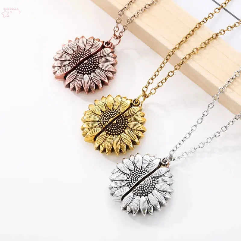 Sunflower Necklace – "You Are My Sunshine" Locket Brocelles.